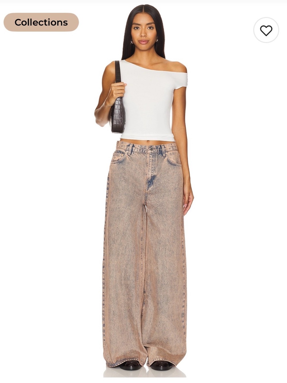 GRLFRND Luna Mid Rise Baggy Wide Leg Jeans
